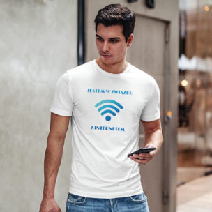 Koszulka „Jestem w Związku z Internetem” – Śmieszny T-shirt dla Fana WiFi