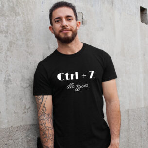 Koszulka „Ctrl + Z dla Życia” – Zabawny T-shirt dla Programisty i Gracza