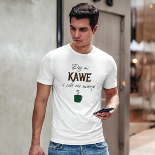 Koszulka „Daj Mi Kawę” – Śmieszny T-shirt dla Kawosza