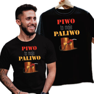 Koszulka „Piwo to Moje Paliwo” Zabawna Koszulka dla Fanów Złotego Trunku